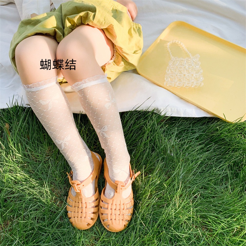 Vớ Hoa Mùa Hè Mỏng Cao Đến Đầu Gối Cho Bé Gái