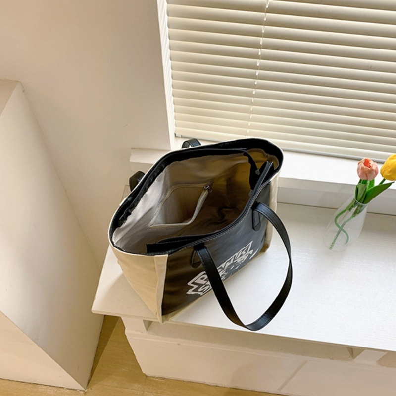 Túi Vải Canvas Đeo Vai / Xách Tay In Họa Tiết Thời Trang Có Thể Tái Sử Dụng Cho