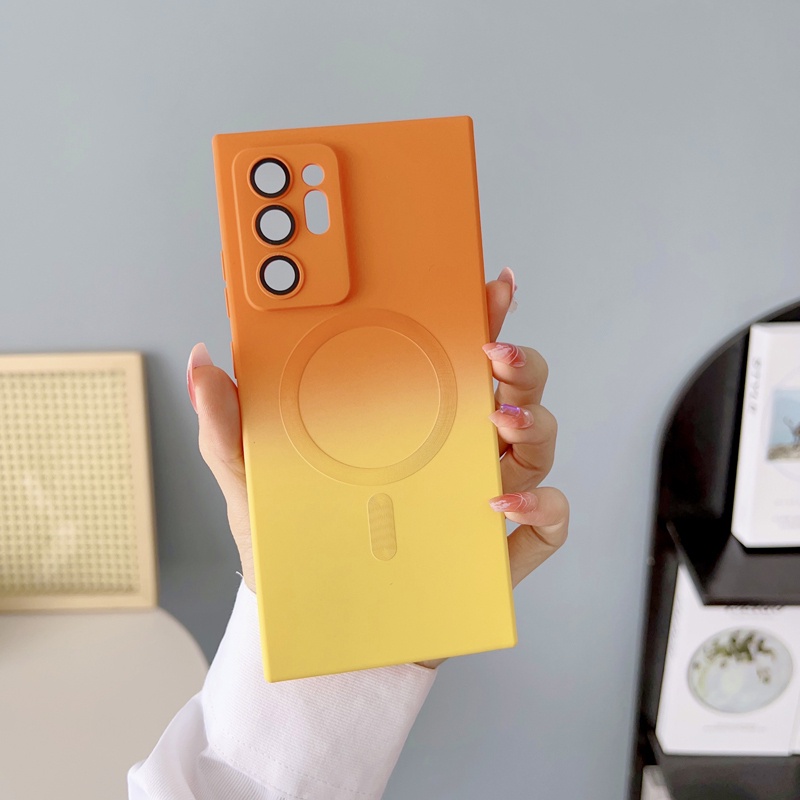 Ốp Điện Thoại Silicone Mềm Có Đế Sạc Nam Châm Cho Samsung Galaxy S23 S22 S21 Plus Ultra Note 20 Ultra