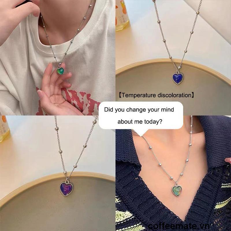 【coffeemate】⚡ Vòng cổ tình yêu đổi màu ấm áp Thiết kế ngách nữ Ngọt ngào Thời trang mát mẻ Vòng cổ phù hợp