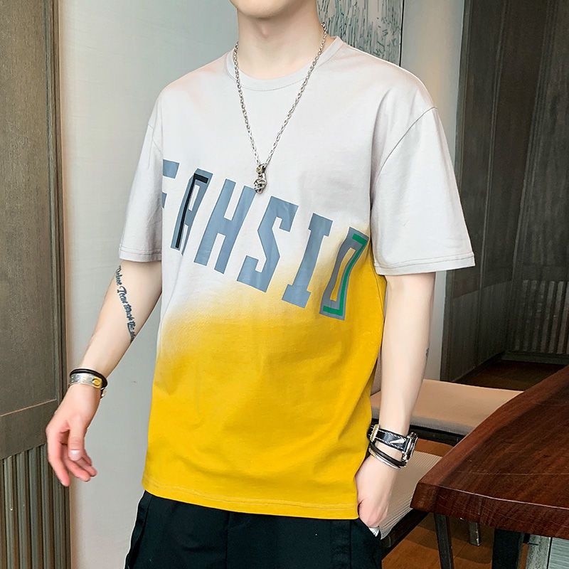 Áo Thun Nam Ngắn Tay Cổ Tròn In Chữ Thời Trang