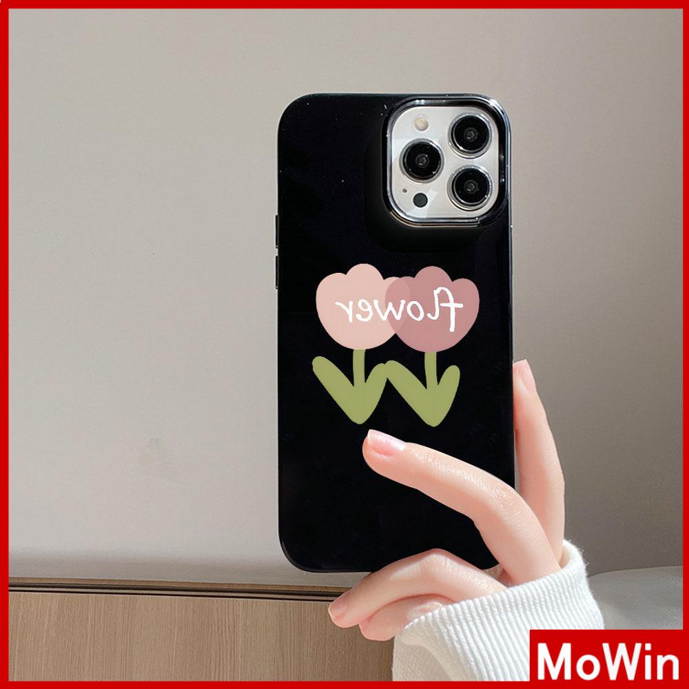 Ốp điện thoại đen in hoa dễ thương thích hợp cho iPhone 13 Pro max 12 Pro Max 11 xr xs max 7Plus 8Plus 14 Pro Max