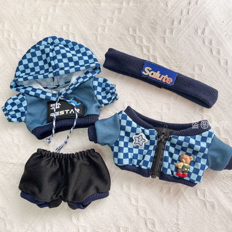 Bộ Quần Áo Cotton 20cm Kèm Băng Đô Xinh Xắn Cho Búp Bê Nam 20cm