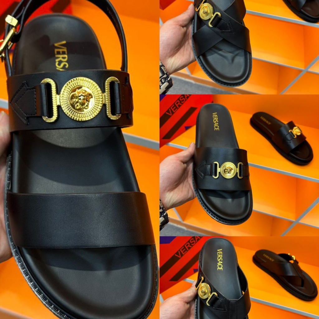 Dép Versace Chất Liệu Da Bò Cao Cấp Thời Trang Dành Cho Nam