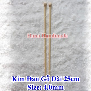 Kim đan len gỗ 25cm thẳng 18k/cặp
