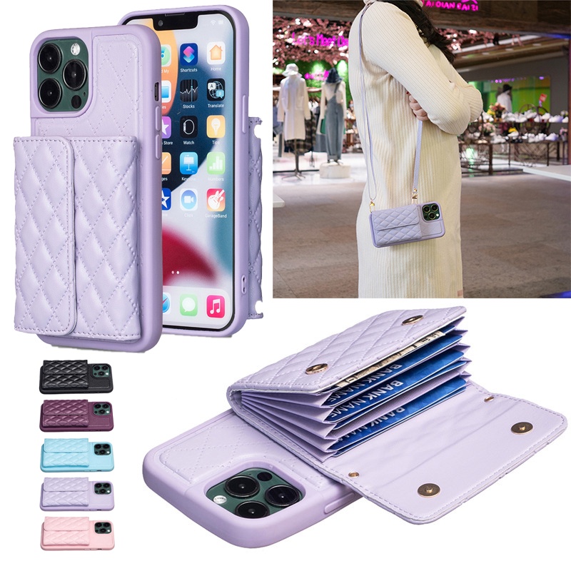 Ốp Điện Thoại Da Dạng Túi Đeo Chéo Đa Chức Năng Hợp Thời Trang Cho IPhone 11 XR XS Max I8 I7I6 Plus SE2 Se3