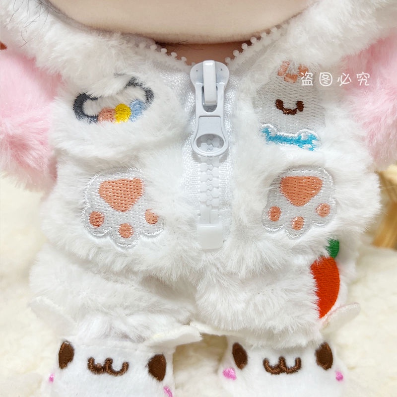 Quần Áo Cho Bé 20cm 20cm Chất Liệu Cotton Có Khóa Kéo Họa Tiết Thỏ Sữa Dễ Thương