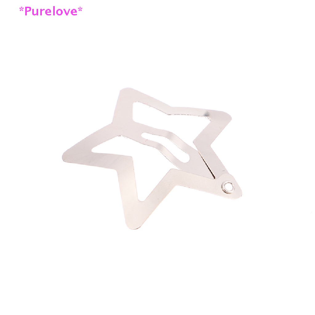 Set 4 Kẹp Tóc BB Hình Ngôi Sao Màu Bạc Đơn Giản Cho Nữ Mới