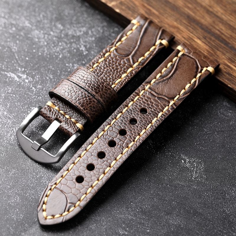 Dây Đeo Đồng Hồ Bằng Da Thật Họa Tiết Bàn Chân Đà Điểu Handmade Phong Cách Retro Cho Panerai PAM111 441