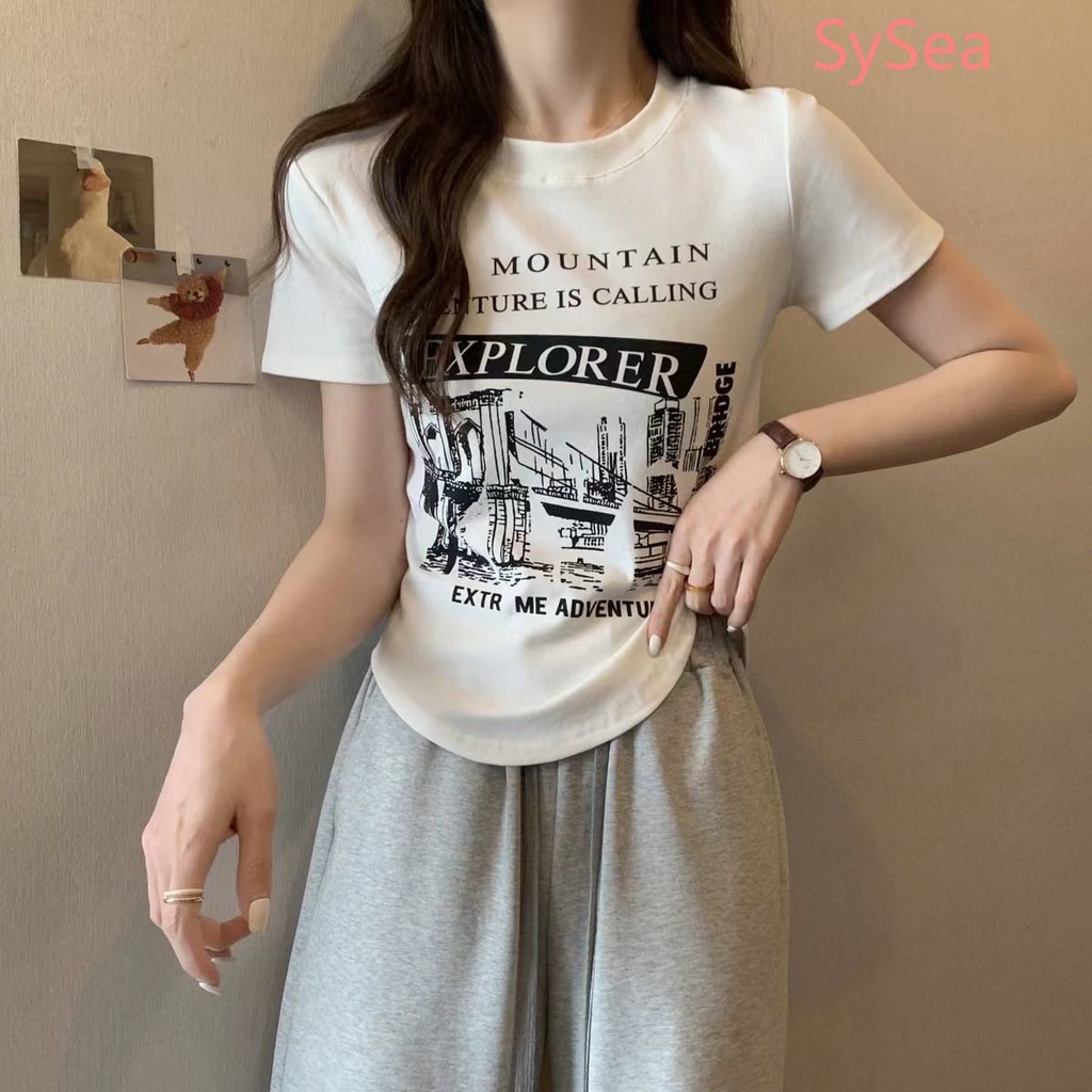 Áo Sơ Mi Ngắn In Họa Tiết Phong Cách Mỹ Cổ Điển Thời Trang Mùa Hè Dành Cho Nữ