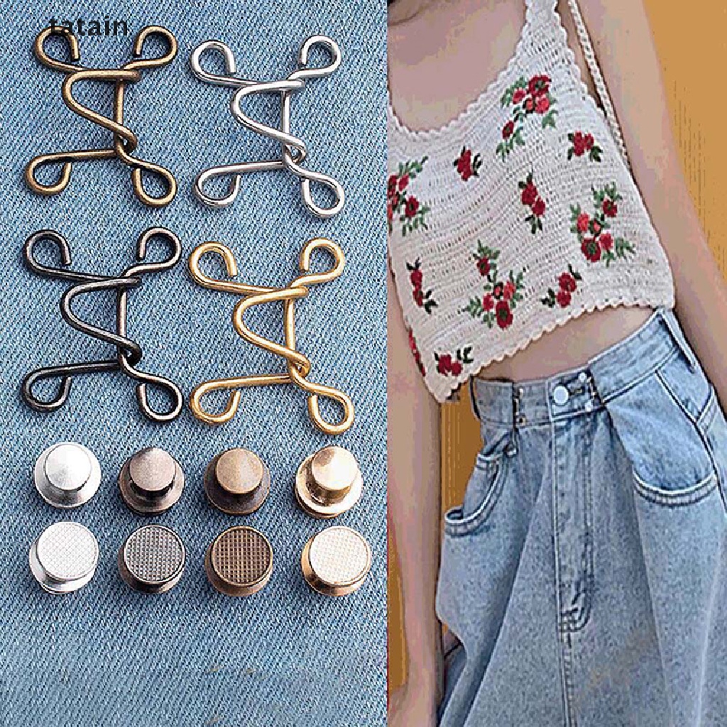 Tatain Bộ Khóa Thắt Lưng Bằng Kim Loại Điều Chỉnh Được Có Nút Móc Quần Jean VN