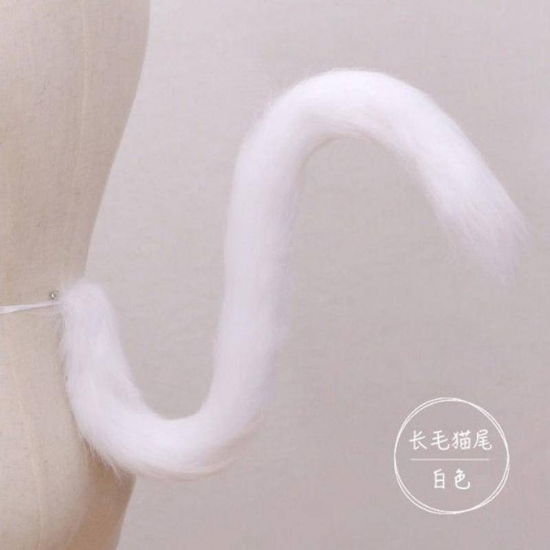 Long Hair Cat Tail Cute Cosplay Anime Cat Ear Maid Laurie Lolita Cute Accessories Cat Tail Can be Concave Shaped Multi Color Optional Cos Accessories Props