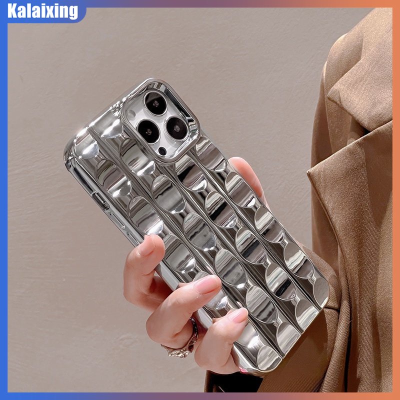 Ốp Điện Thoại TPU Mềm Mạ Điện Họa Tiết Sóng Biển 3D Sang Trọng Cho iPhone 14 Pro Max 13 12 Pro Max 11 Pro Max