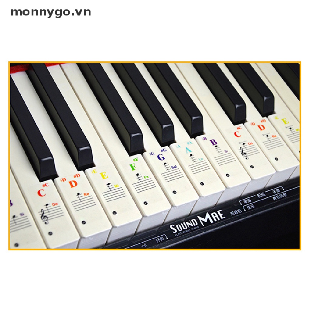 Miếng Dán Phím Đàn Piano Trong Suốt Nhiều Màu Sắc Cho Bé VN