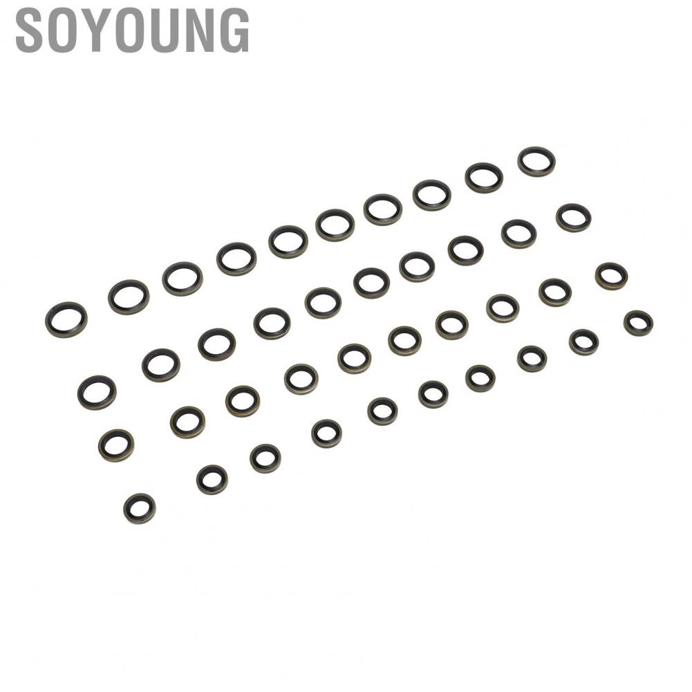 Soyoung 40 Pcs Banjo Bolt Fuel Sealing Washers 3918188 8mm 10mm 12mm 14mm Line  Plate Replacement