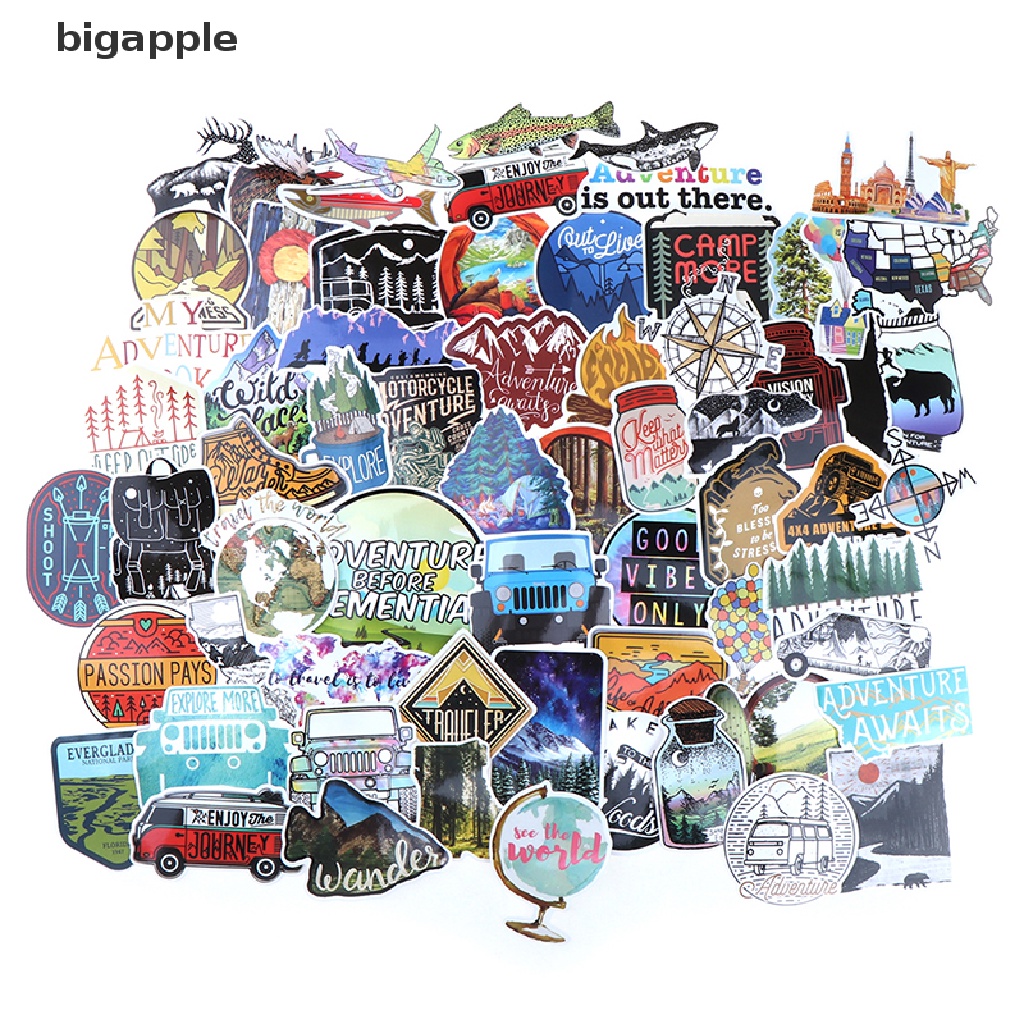 Set 65 Miếng Dán PVC Chống Thấm Nước Hình Phong Cảnh RDG