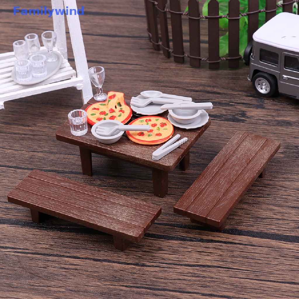 1 Bộ Bàn Ăn + Muỗng + Nĩa + Khay Nướng Bbq Trang Trí Nhà Búp Bê Tỉ Lệ 1: 12