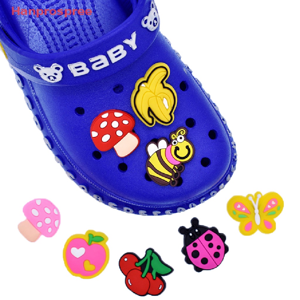 Hanprospree > set 10 Phụ Kiện Khóa Giày Trang Trí Lỗ Trái Cây Rau Củ Quả