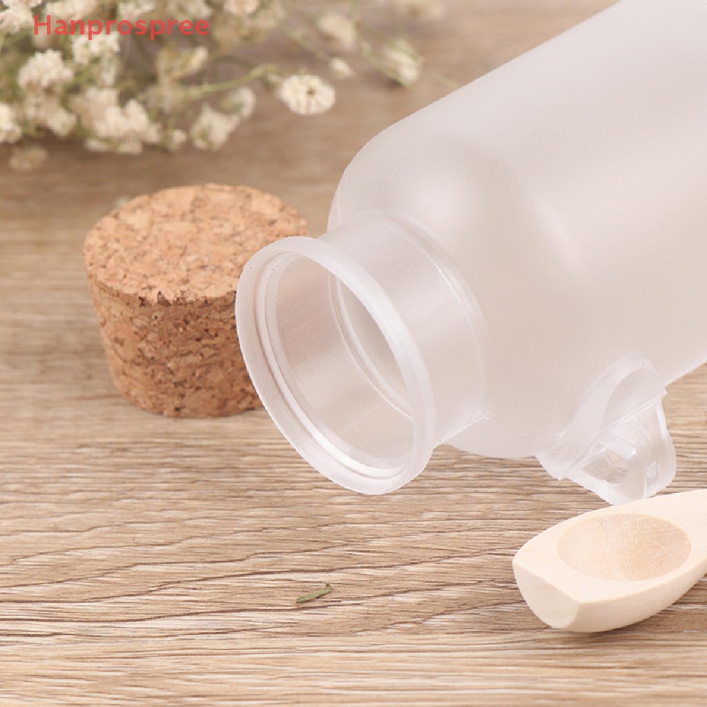 Lọ Nhựa Rỗng Đựng Muối Tắm / Kem / Mỹ Phẩm Có Nút Bần Và Muỗng