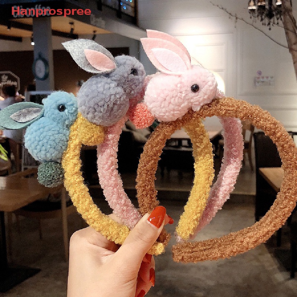 Băng Đô Cài Tóc Hình Thỏ Nhồi Bông Dễ Thương Cho Bé Gái