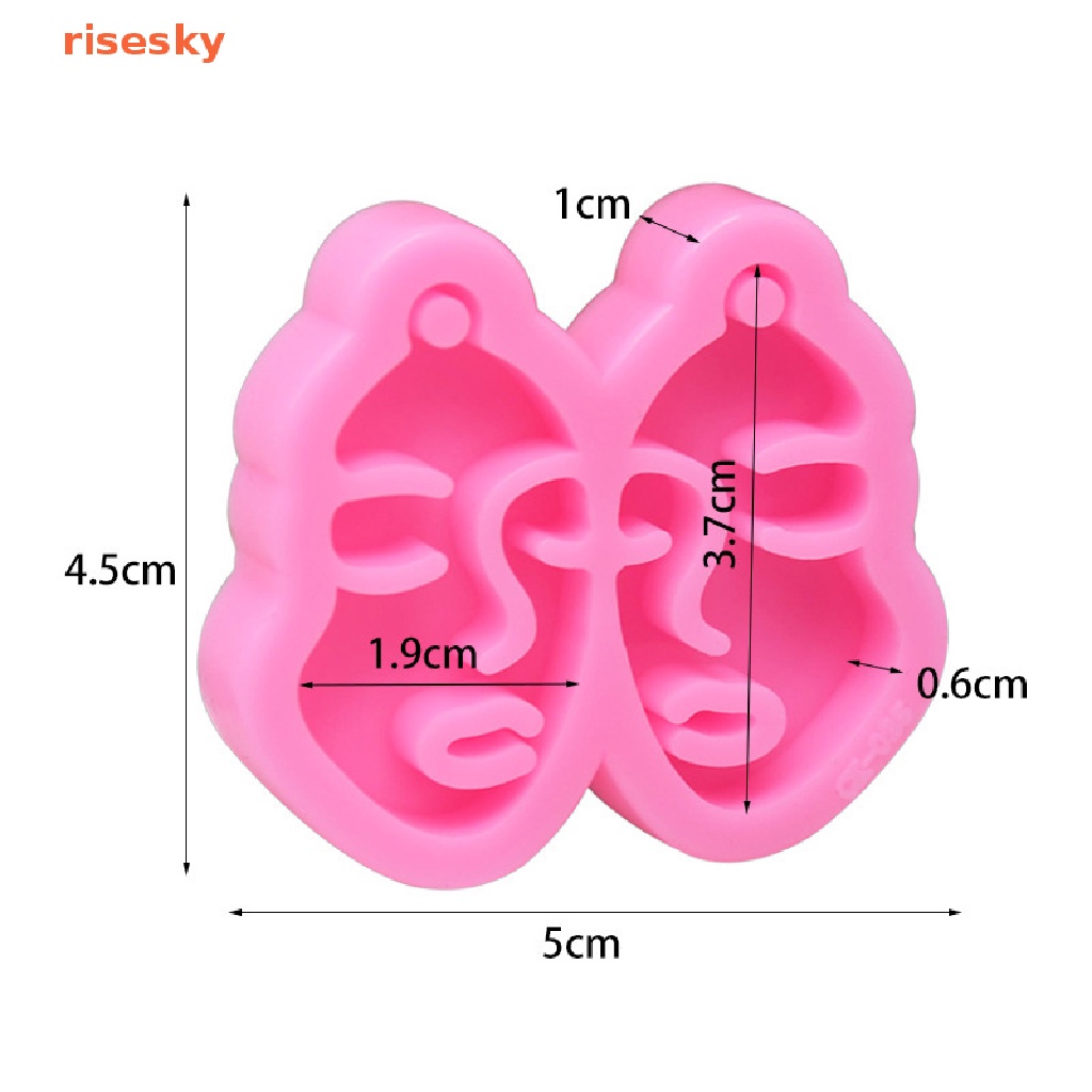 Khuôn Silicone Làm Móc Khóa Hình Khuôn Mặt Trừu Tượng DIY