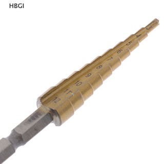 HBGI> 3-12mm Coated Stepped Drill Bits Hex Handle Drill Bit Metal Drilling Power Tool HOT