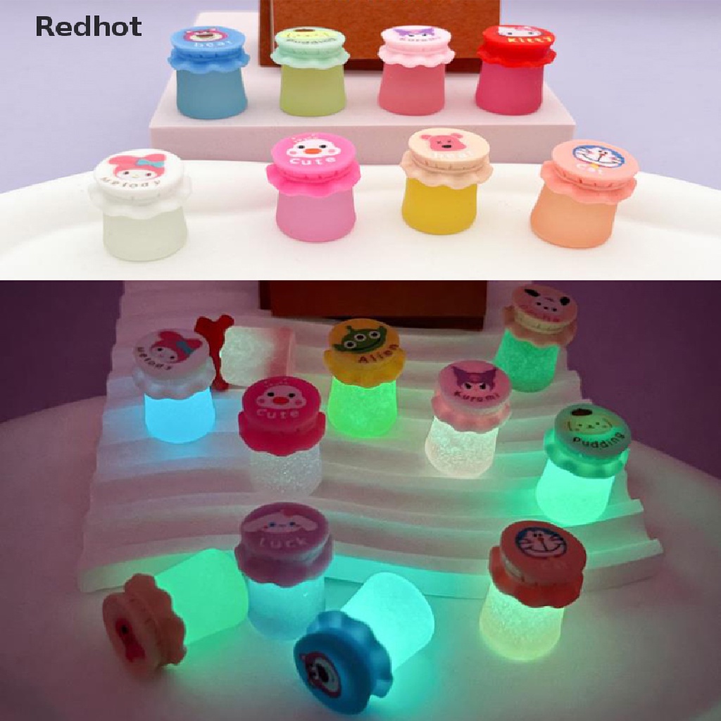< Redhot > Bộ 2 Đồ trang trí Búp Bê Resin Mini Dạ Quang Trang Trí Bảng Điều Khiển Xe Hơi