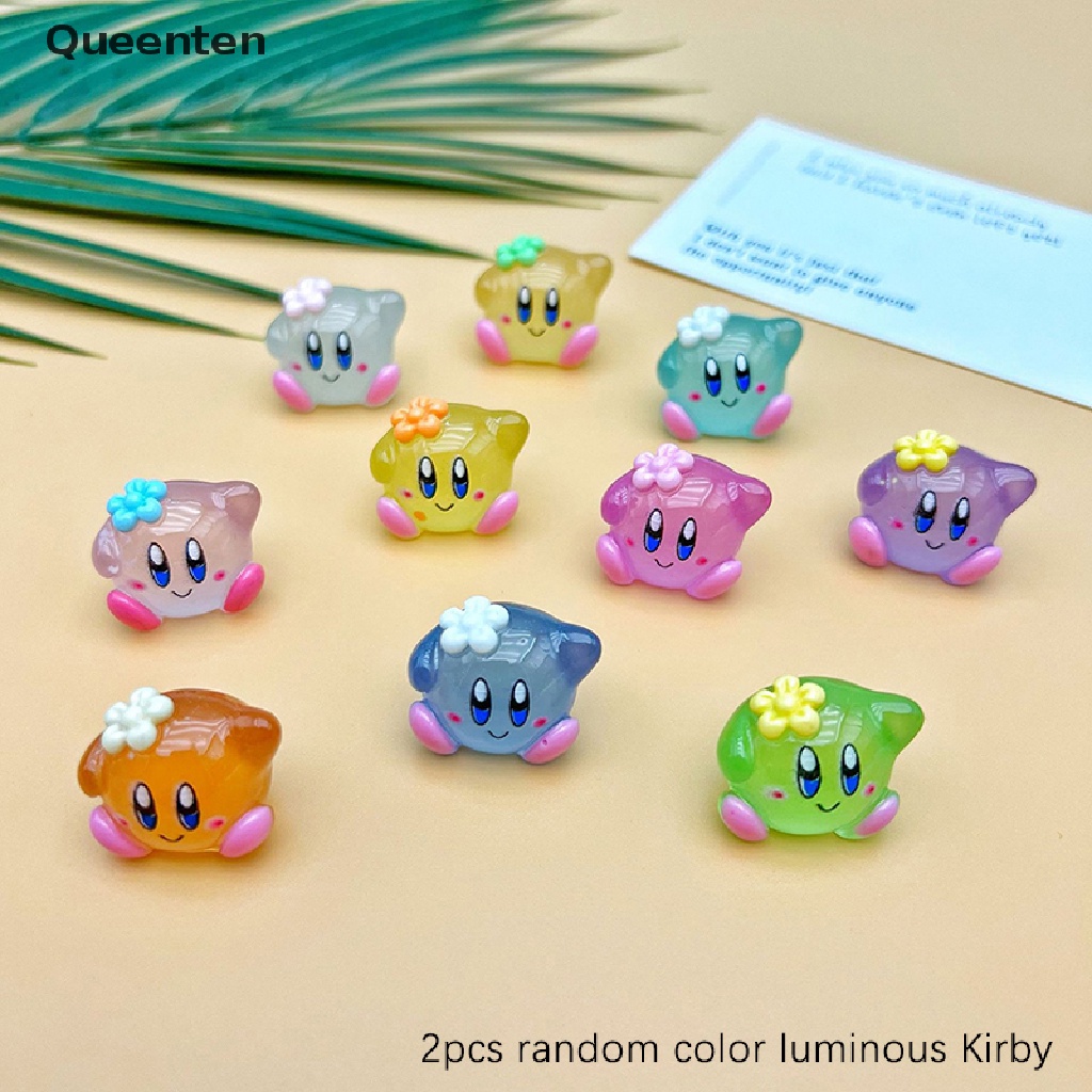 Bộ 2 Tượng Hoạt Hình Kirby Dạ Quang Trang Trí Tiểu Cảnh