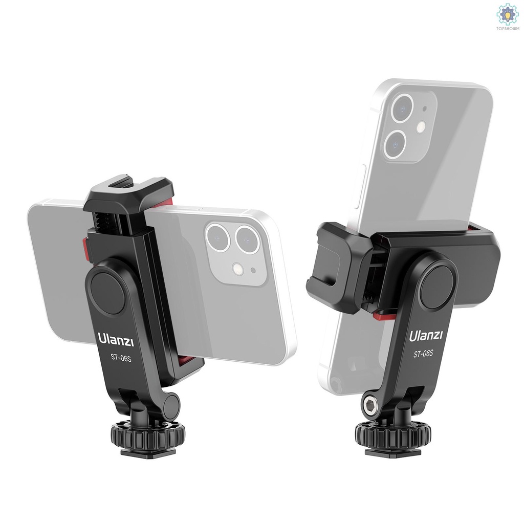 Kẹp Đỡ Điện Thoại Đa Năng Xoay 360 Độ Ulanzi ST-06S° Giá Đỡ Điện Thoại Có Thể Xoay Vòng Với Hai Ngàm Gắn Cho Smartphone Vlog Selfie Live Streaming Video Recording