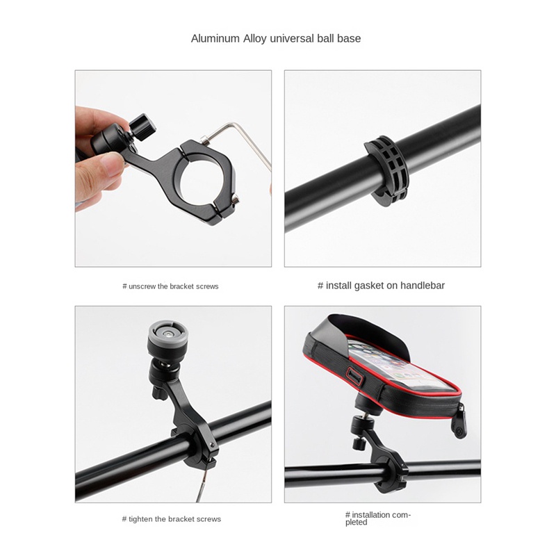 Giá Đỡ Điện Thoại Đa Năng Chống Thấm Nước Màu Đen Thông Dụng Gắn Xe Đạp /