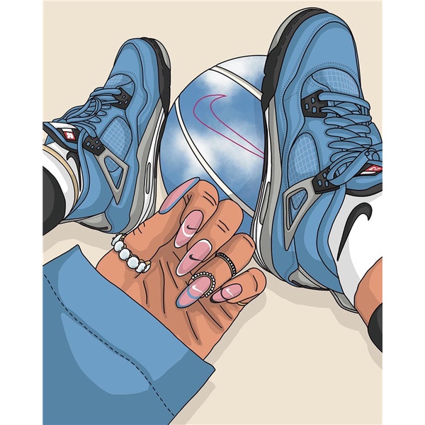 Tranh Treo Tường In Hình Đôi Giày Thể Thao Nghệ Thuật Hiện Đại Trang Trí Phòng Khách / Phòng Ngủ