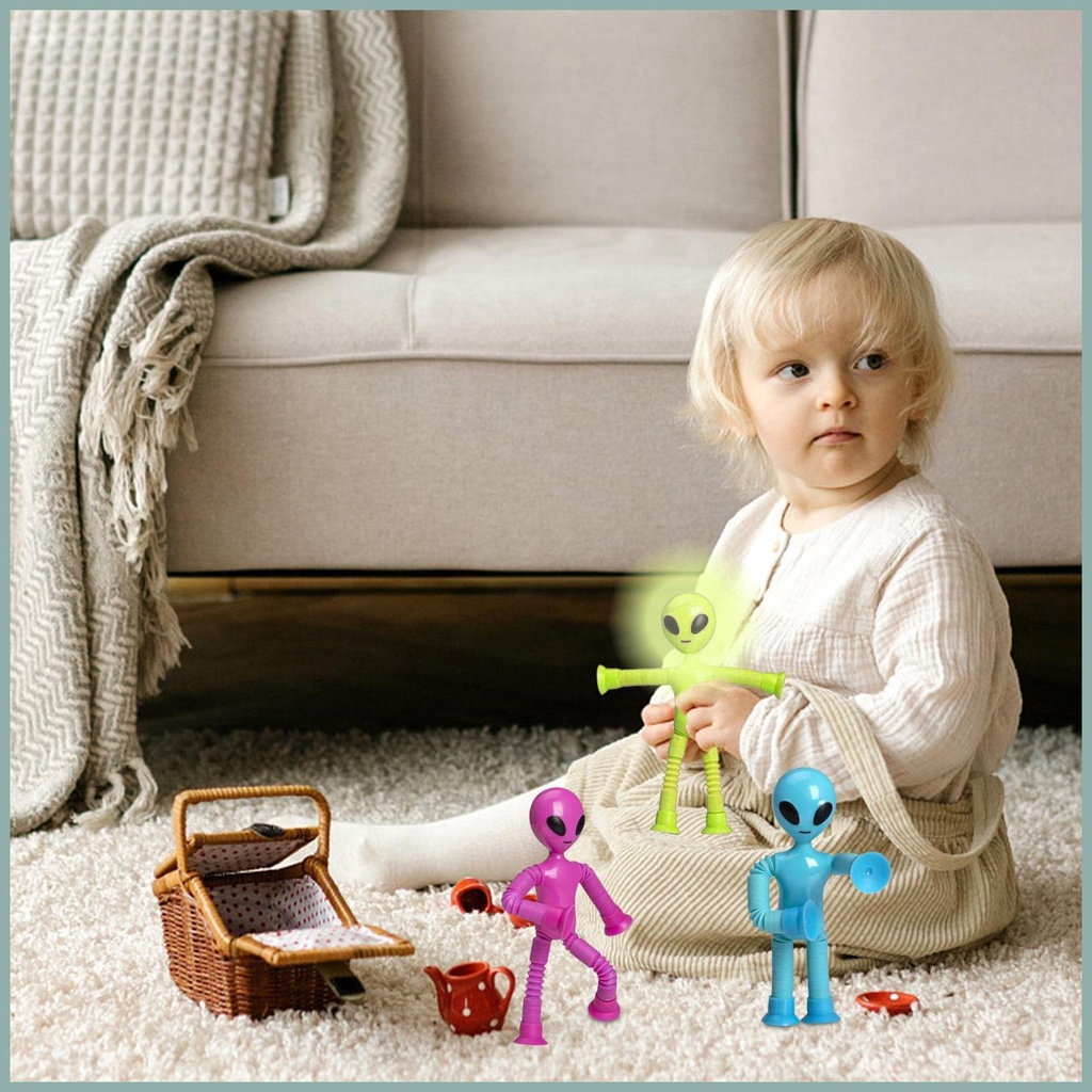 Đồ Chơi Giải Nén Co Giãn Hình Người Ngoài Hành Tinh Màu Dạ Quang