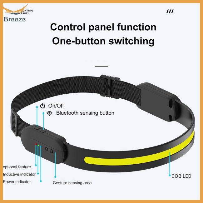 Đèn Led Đeo Đầu Cảm Biến Sóng Thông Minh Sạc Nhanh Mang Đi Cắm Trại Tiện Dụng