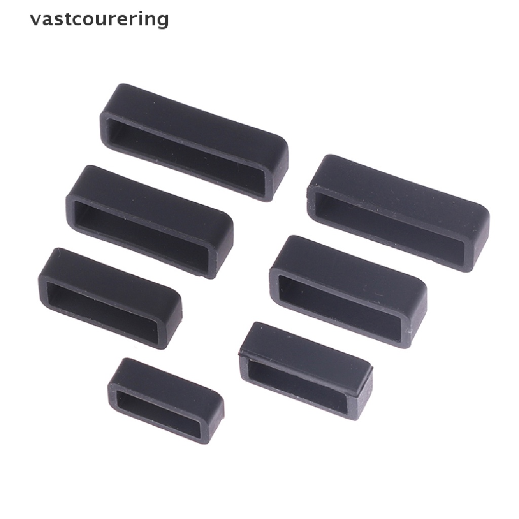 Dây Đeo Đồng Hồ Bằng Silicone Màu Đen 7 Kích Cỡ Đa Dạng 14-26mm