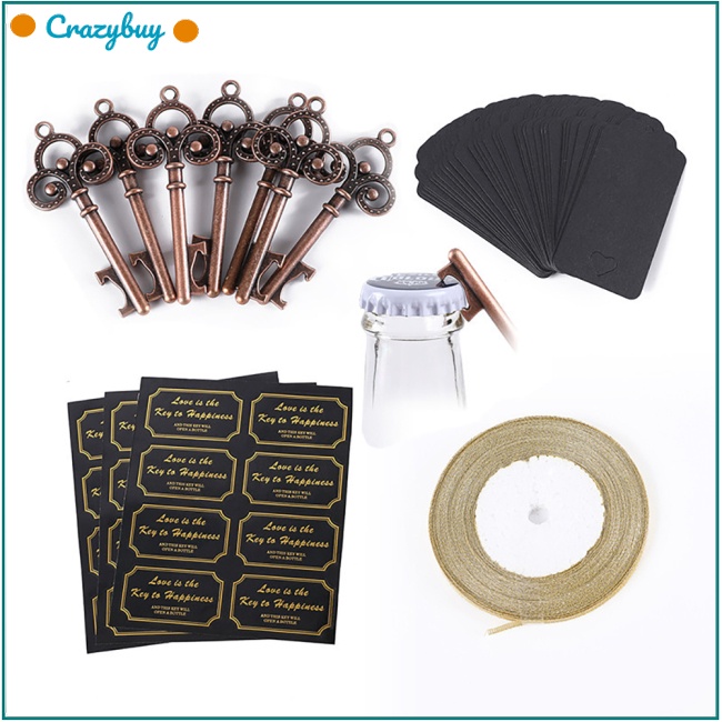 Cr Set 50 Chìa Khóa Mở Nắp Chai Kèm Thẻ Escort Ruy Băng Trang Trí Tiệc Cưới