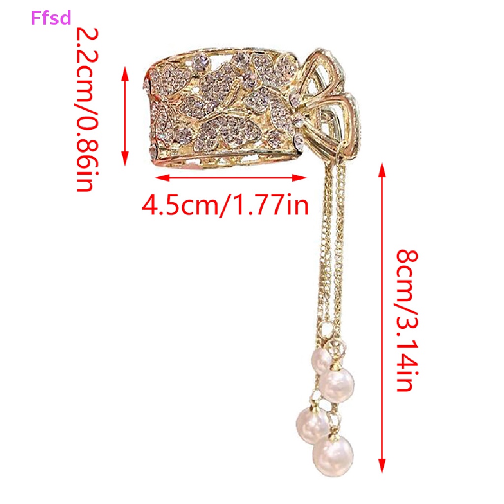 Kẹp Tóc Đính Ngọc Trai Giả Phối Tua Rua Xinh Xắn Cho Nữ