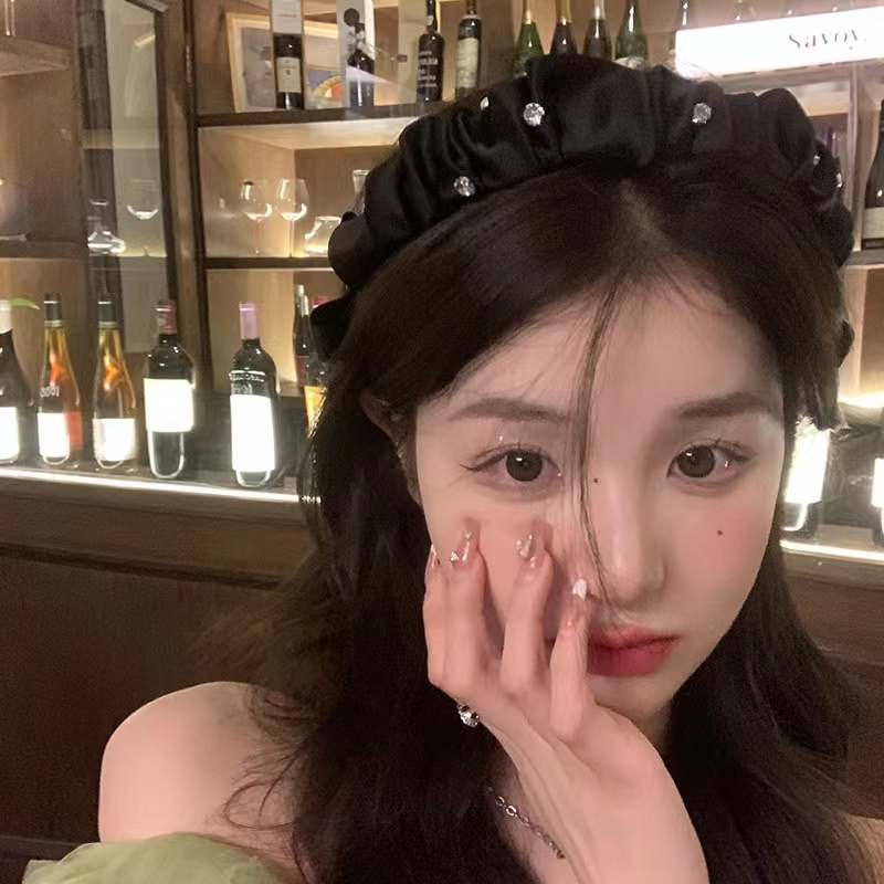 Băng Đô Cài Tóc Màu Đen Hình Đầu Lâu Phong Cách Hàn Quốc Thời Trang Xuân Hè Cho Nữ