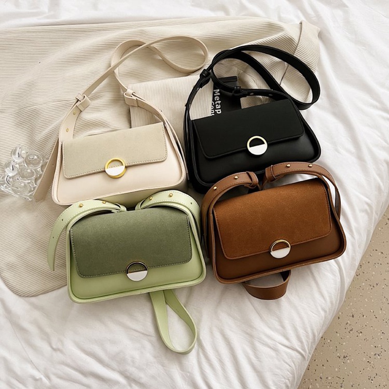 Ielgy Túi đeo dưới cánh tay Thời Trang Phương Tây Đơn Giản Màu Tương Phản Phong Cách niche Cho Nữ