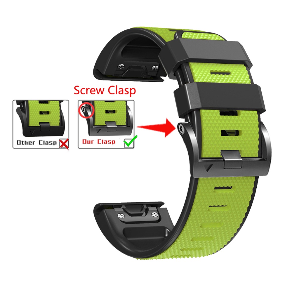 Dây Đeo Silicon Chất Lượng Cao 26mm 22mm Cho Garmin Fenix 2 3 3Hr 5 5X Plus 6 6X Pro 7 7X MARQ 2