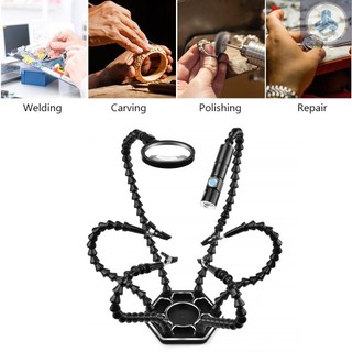 Helping Hands Soldering Third Hand PCB Tool with 6 Flexable Arms Light Rotatable Clips and Stable Desk Clamp Base for Soldering Assembly Repair Modeling DIY Black