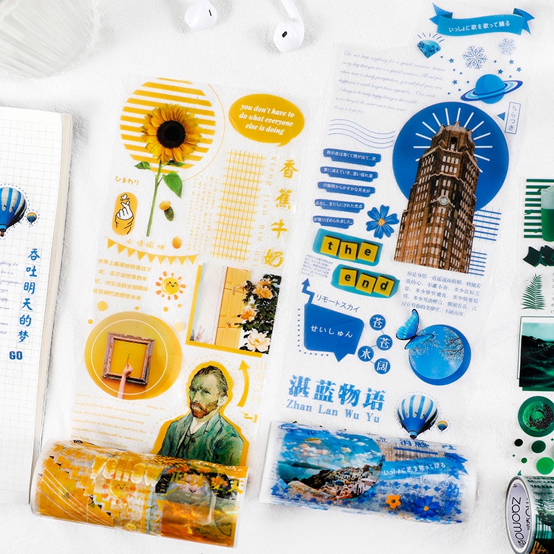 Mờ / Matte Cuộn Băng Keo PET Dán Trang Trí Sổ Tay diy