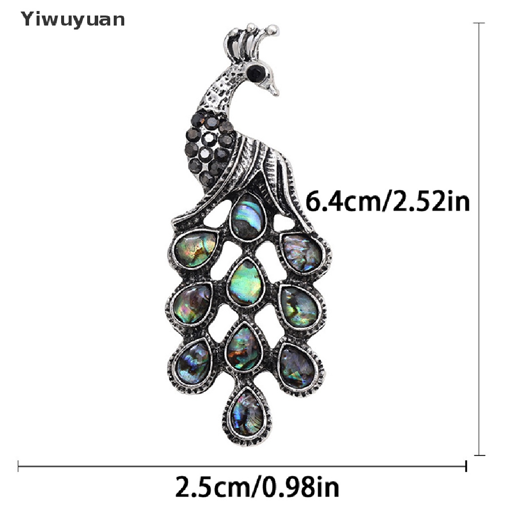 < Yiwuyuan > Ghim Cài Áo Hình Vỏ Sò Chim Công Cổ Điển Xinh Xắn Cho Nữ