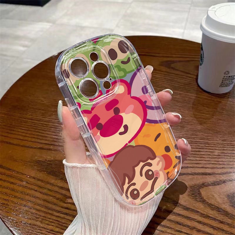 ✅Ốp Điện Thoại VFZX Mềm Chống Sốc Màu Trong Suốt Hình Gấu / Dâu Tây Cho Iphone 14 11 7128pxs 13 promax