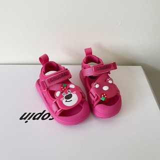 Giày Sandal Đế Mềm Thoáng Khí In Hình Dâu Tây Thời Trang Mùa Hè Dành Cho Bé Gái