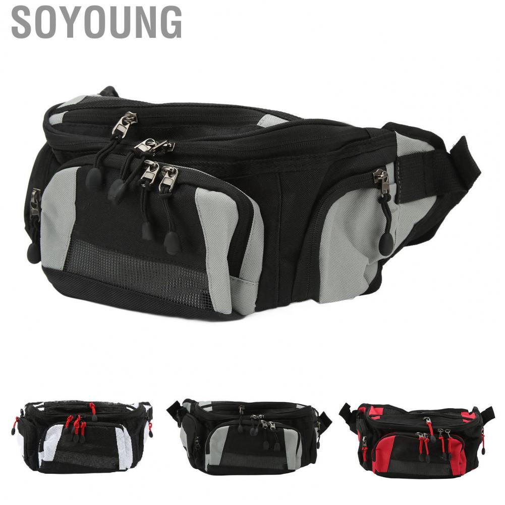 Soyoung Motorcycle Waist Bag  Racing Fanny Pack Oxford Cloth Portable Adjustable Belt Internal Mesh Pockets for Motorbike