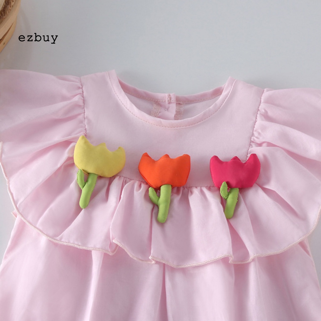 [EY] Áo Liền Quần Bằng Cotton Siêu Mềm Thân Thiện Với Da Không Có Xơ Vải Trang Trí Trong Nhà Mùa Hè Cho Trẻ Sơ Sinh