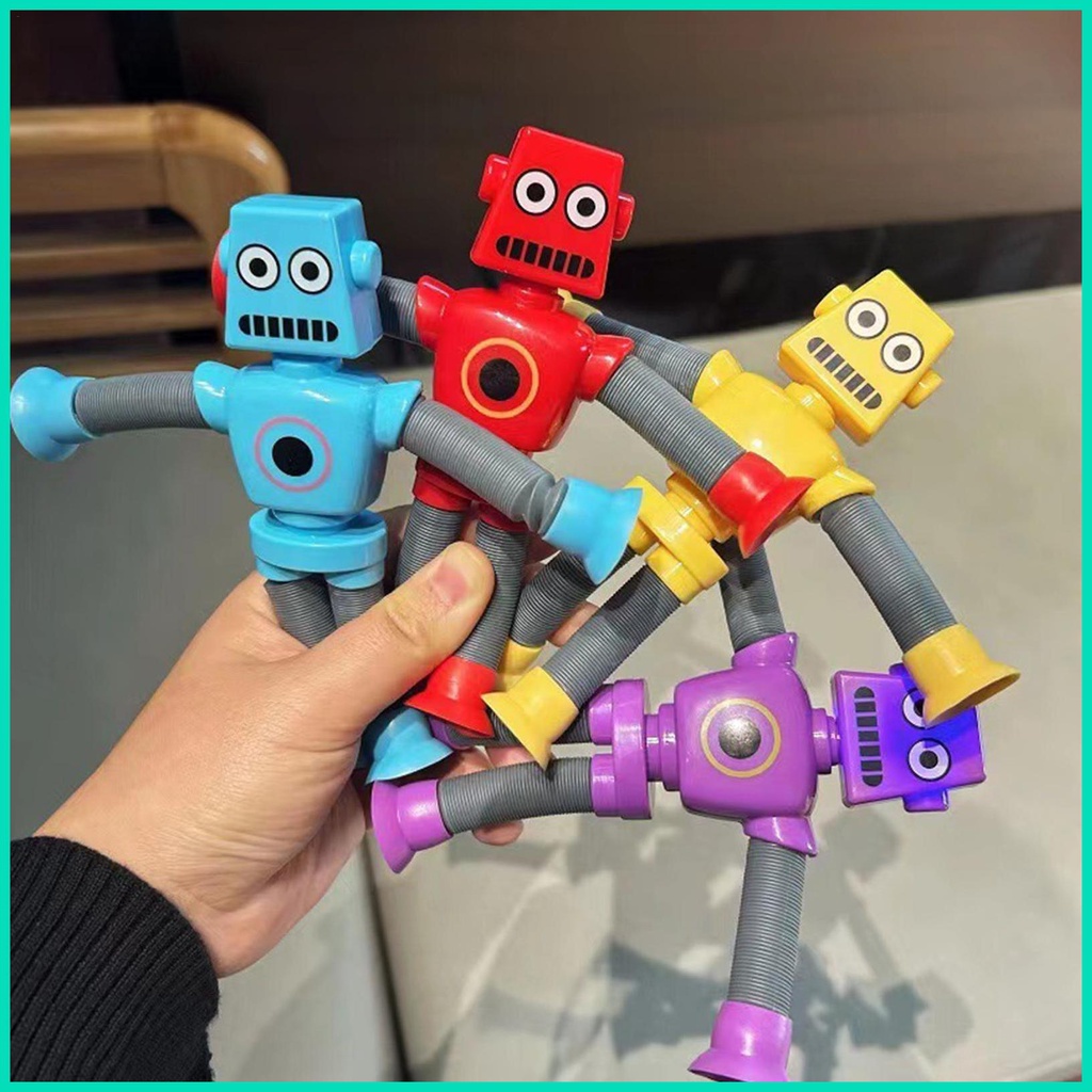 Đồ Chơi Robot Kéo Căng Cánh Tay Chân Có Đèn LED Giáo Dục Cho Trẻ Em