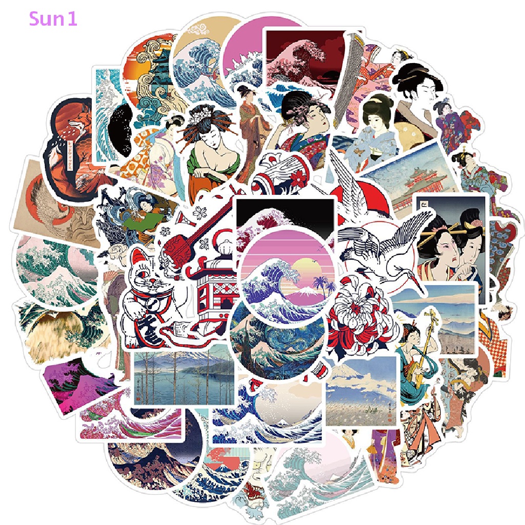 Set 50 Nhãn Dán Sun1 > Nhật Ký / Điện Thoại / Ván Trượt Trang Trí Diy