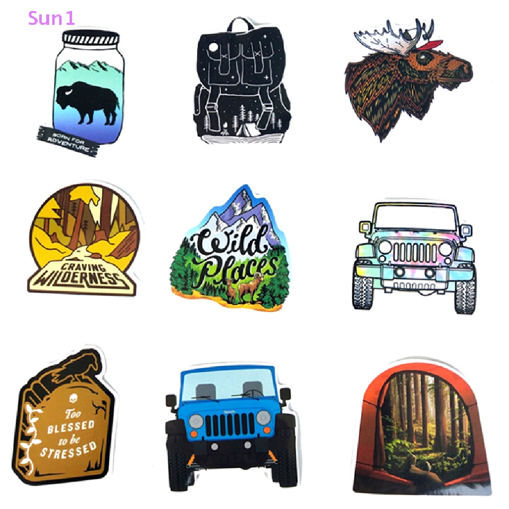 Set 65 Miếng Dán PVC Chống Thấm Nước Hình Phong Cảnh Trang Trí Đa Ứng Dụng