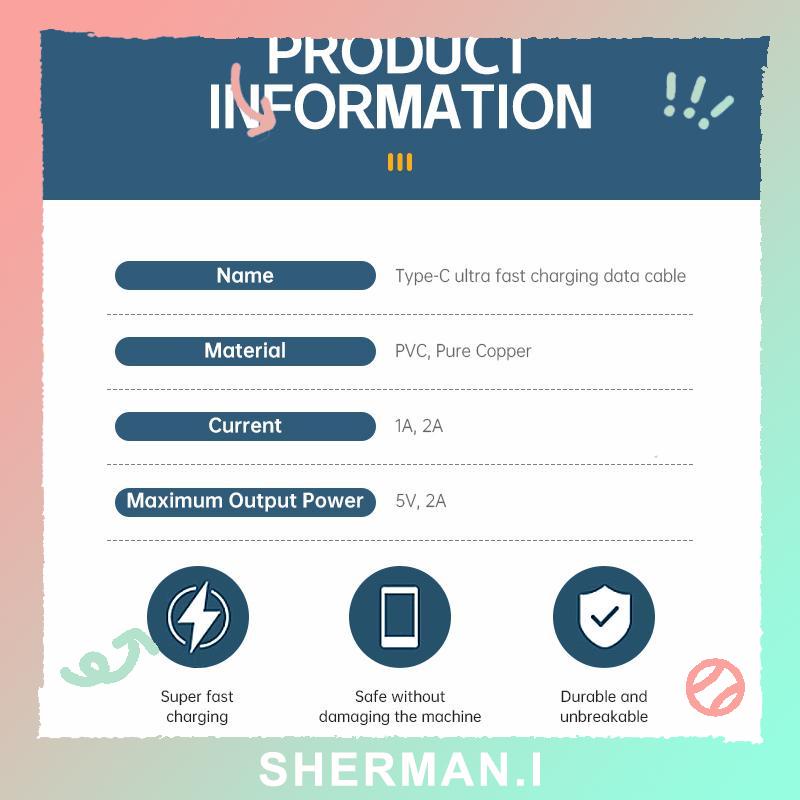 2A Dây Cáp Sạc Nhanh USB Type-C 30cm Cho điện thoại OPPO/VIVO/Huawei/XiaoMi-SN